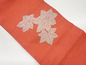 紗 金通し紅葉模様織出し名古屋帯